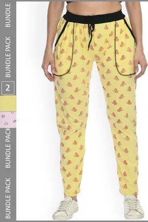 IndiWeaves Women Pack Of 2 Printed Cotton Track Pants