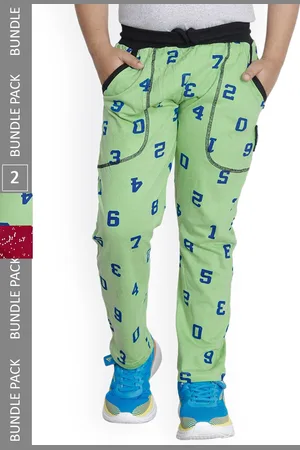 IndiWeaves Boys Pack Of 2 Printed Cotton Track Pants