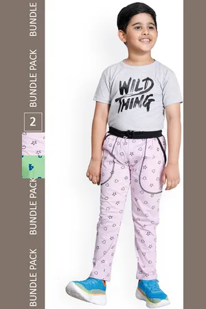 IndiWeaves Boys Pack Of 2 Printed Cotton Track Pants