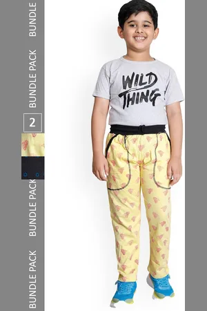 IndiWeaves Boys Pack Of 2 Printed Cotton Track Pants