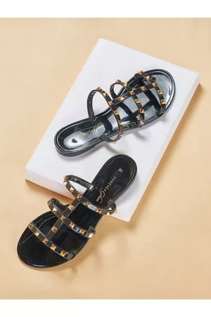 Pantaloons Women Embellished Open Toe Flats