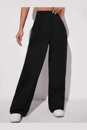 Broadstar Women Relaxed Loose Fit High-Rise Wide Leg Pleated Trousers