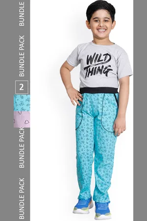 IndiWeaves Boys Pack Of 2 Printed Cotton Track Pants