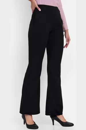 Broadstar Women Non Iron Relaxed Flared High-Rise Bootcut Formal Trousers