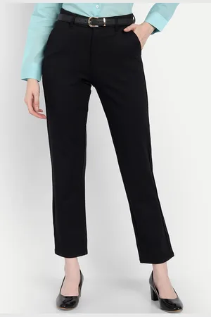 Broadstar Women Relaxed Slim Fit High-Rise Formal Trousers