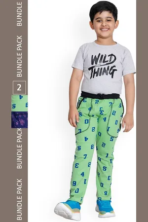 IndiWeaves Boys Pack Of 2 Printed Cotton Track Pants
