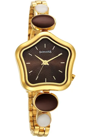 Sonata Women Utsav Ladies 2022 Embellished Bracelet Style Straps Analogue Watch NR8185YM02