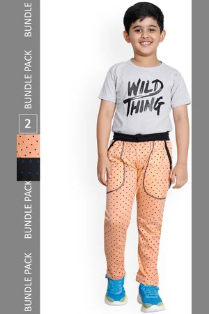 IndiWeaves Boys Pack Of 2 Printed Cotton Track Pants