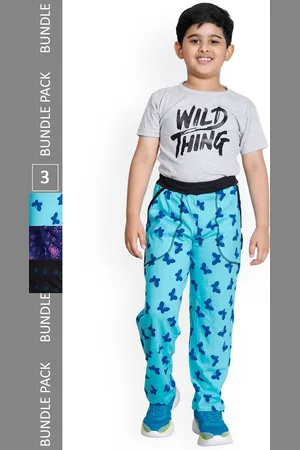 IndiWeaves Boys Pack Of 3 Printed Cotton Track Pants