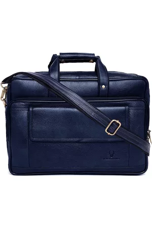 WildHorn Men Blue Genuine Leather Laptop Bag