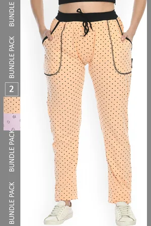 IndiWeaves Women Pack Of 2 Printed Cotton Track Pants