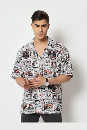 COMICSENSE Men Anime Printed One Piece Oversized Hawaiian Shirt