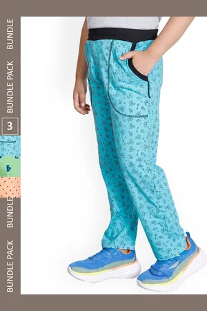 IndiWeaves Boys Pack of 3 Printed Mid-Rise Cotton Track Pants