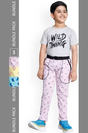 IndiWeaves Boys Pack Of 3 Graphic Printed Cotton Track Pants