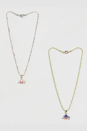 EL REGALO Set Of 2 Stone-Studded Minimal Necklace