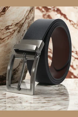 CRUSSET Men Textured Leather Reversible Formal Belt