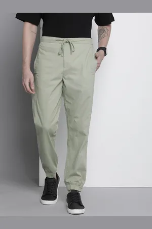 The Indian Garage Co Men Solid Cotton Joggers Trousers