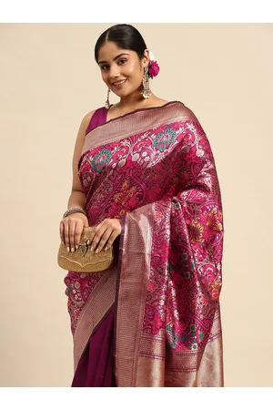 Sztori Woven Design Ethnic Motifs Zari Banarasi Saree