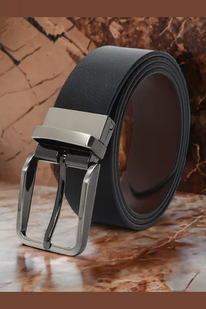 CRUSSET Men Textured Leather Reversible Formal Belt