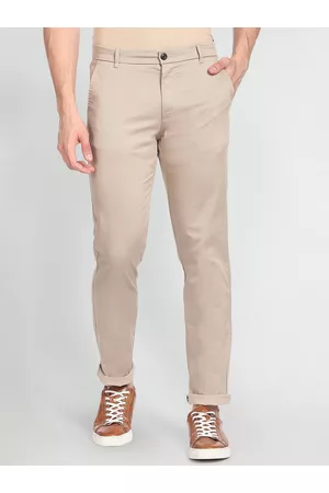 Arrow Men Skinny Fit Low-Rise Chinos Trousers