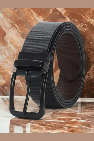 CRUSSET Men Textured Leather Reversible Formal Belt