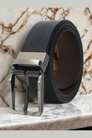 CRUSSET Men Textured Leather Reversible Formal Belt