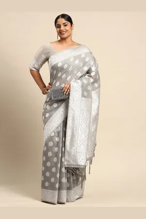 Sztori Woven Design Ethnic Motifs Zari Banarasi Saree