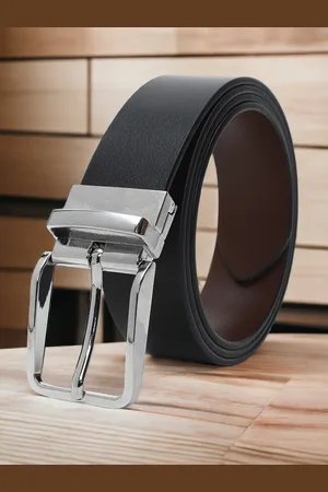 CRUSSET Men Textured Leather Reversible Formal Belt