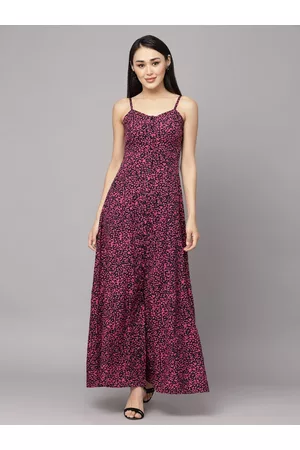 Aayu Floral Printed Shoulder Straps A-Line Dress