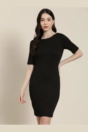 QURVII Solid Bodycon Dress