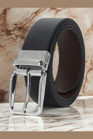 CRUSSET Men Textured Leather Reversible Formal Belt