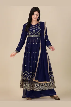 Ethnic Yard Embroidered Semi-Stitched Dress Material