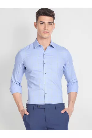 Arrow Windowpane Checked Long Sleeve Formal Shirt