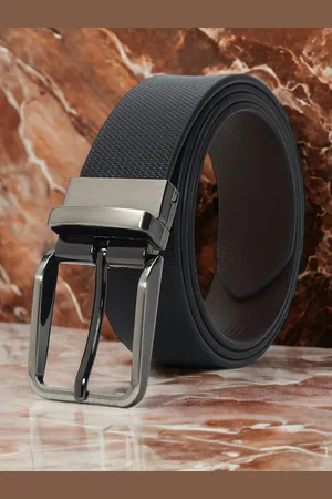 CRUSSET Men Textured Leather Reversible Formal Belt