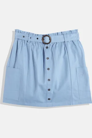 Allen Solly Girls Pure Cotton Denim A-Line Skirt