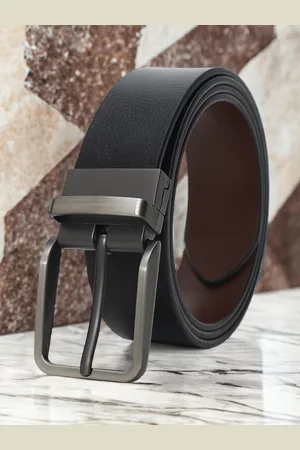 CRUSSET Men Textured Leather Reversible Formal Belt
