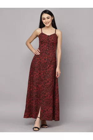 Aayu Floral Printed Shoulder Straps A-Line Dress