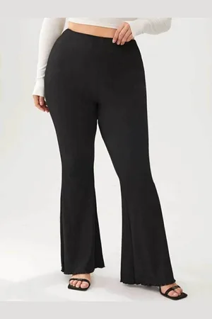 Broadstar Women Relaxed Straight Leg High-Rise Bootcut Formal Trousers