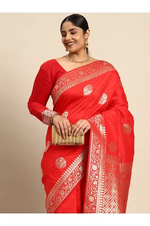 Sztori Woven Design Ethnic Motifs Zari Banarasi Saree