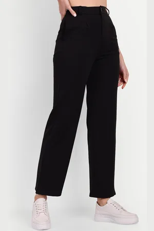Broadstar Women Tailored Straight Fit High-Rise Trousers
