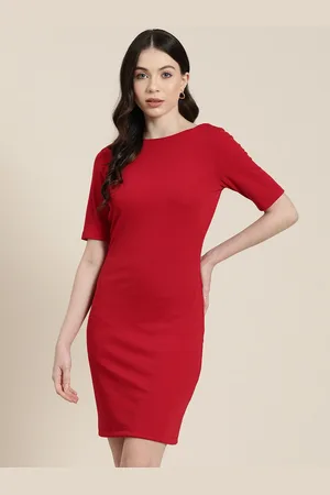 QURVII Solid Bodycon Dress