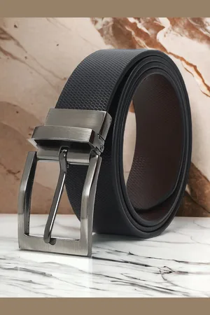 CRUSSET Men Textured Reversible Leather Formal Belt