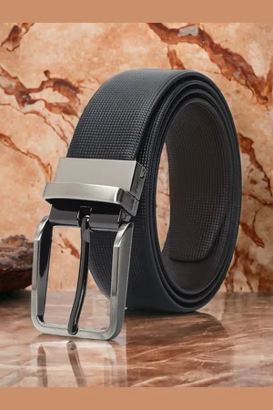 CRUSSET Men Textured Leather Reversible Formal Belt