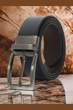CRUSSET Men Textured Leather Reversible Formal Belt