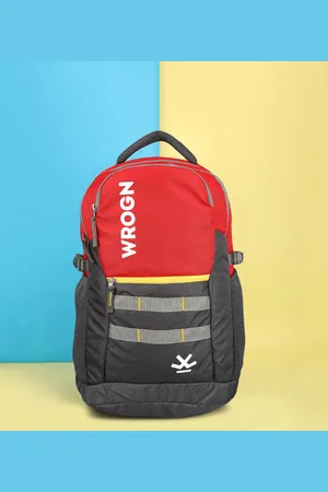 WROGN Unisex Brand Logo Water Resistant Backpack With Reflective Strip