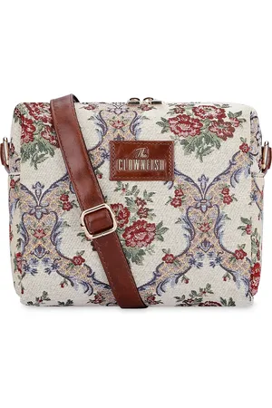 THE CLOWNFISH Adelina Floral Printed Cotton Sling Bag Handbags