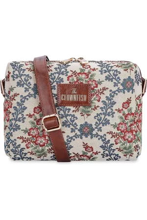 THE CLOWNFISH Adelina Floral Printed Cotton Sling Bag Handbags