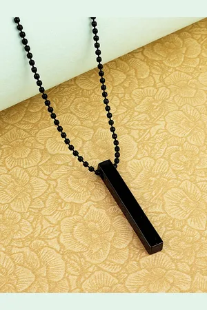 Meenaz Men Square Shape Pendant With Chain