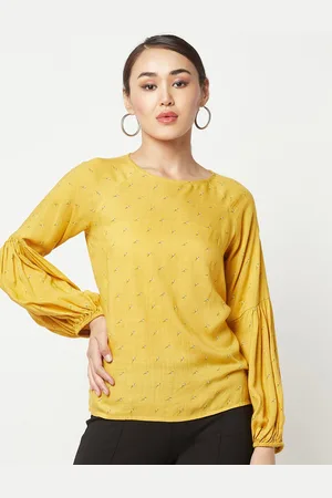 Crimsoune Club Floral Printed Puff Sleeve Top