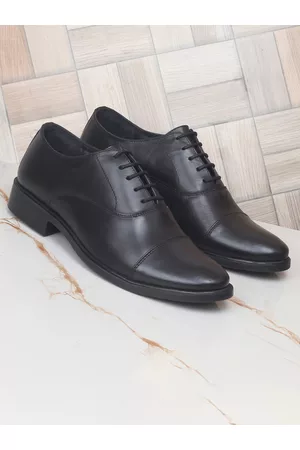 ZOOM Men Textured Leather Lace-Up Formal Oxfords